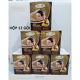[Đủ Màu] Hộp 12 Gói Dầu Gội Nhuộm Tóc Đen & Nâu M.PROS Phủ Bạc 100% Thảo Dược Siêu Dưỡng