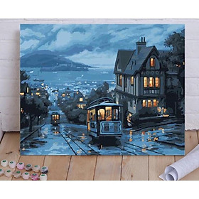 Mua TRANH TÔ MÀU SỐ HÓA   CHUẨN MÀU  ĐƯỜNG PHỐ CHÂU ÂU DP0798