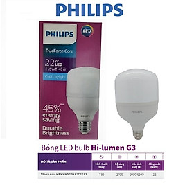 Bóng bulb trụ PHILIPS Tforce Core G3 Thế hệ mới- Hi Lumen 22W,30W,40W,50W