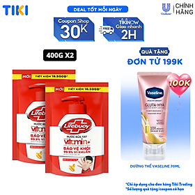 Combo 2 Nước rửa tay Lifebuoy bạc bảo vệ túi 400g