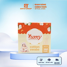 Tăm bông sơ sinh YUMY 280 chiếc/hộp đầu bông siêu nhỏ, an toàn cho bé (TB11_127)