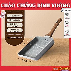 Mua Chảo Chống Dính Chiên Trứng Cuộn Dùng Mọi Loại Bếp Chảo Đáy Từ Mini Rán Trứng Vuông  Chiên Xào  Kích Thước 18cm
