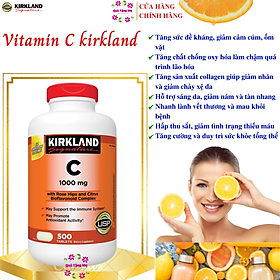 Vitamin C Kirkland Signature Mỹ Tăng cường sức đề kháng, Sáng da, làm chậm quá trình lão hóa, nhanh lành vết thương (bệnh) - QuaTangMe Extaste - 1000mg-500 viên nén