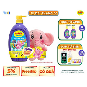 TẶNG KÈM Voi bông  màu ngẫu nhiên Chai Sữa Tắm Gội Cho Bé Carrie Junior hương Tinh chất Sữa 700g