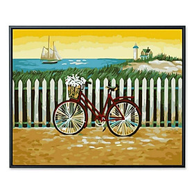 Mua Tranh sơn dầu số hóa DIY khổ 40x50cm đã căng khung-Tranh xe đạp