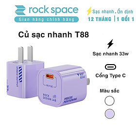 Củ sạc nhanh iph chuẩn PD 33W Rockspace T88 ổn định không nóng hàng chính hãng bảo hành 12 tháng bảo hành 1 đổi 1