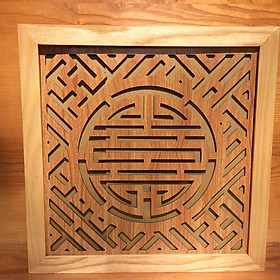 Tấm chống ám khói khung gỗ sồi chữ Thọ - BH70