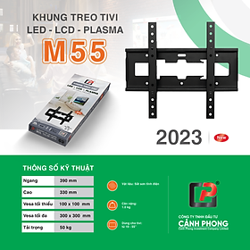 Khung mâm chính hãng Cảnh Phong giá treo tivi led cố định cho mọi hãng tivi từ 19-55 inch kèm ốc vít M55 - Hàng Chính Hãng