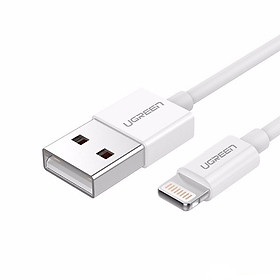 Mua Cáp Lightning ra Usb 0.5M mạ nickel chống nhiễu  Ugreen 155MT80313US 50CM màu trắng hàng chính hãng