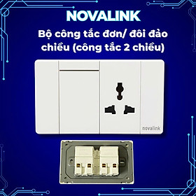 Mua Mặt ổ điện kèm công tắc hạt dài tràn viền Novalink A5-16  1 công tắc 1 chiều + ổ cắm 3 chấu đa năng  màu trắng