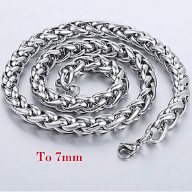 Dây chuyền nam titan cao cấp thời trang inox thép không gỉ kiểu bông dừa trangsucpt 7mm PTDCNA170
