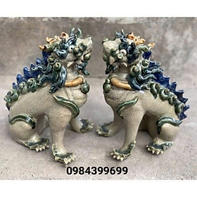 Mua Tượng tiểu cảnh Kì Lân ngồi men rạn gốm sứ Bát Tràng