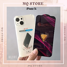 Ốp lưng và cường lực cho iPhone 14 - Loại trong suốt chống sốc 4 góc ( hàng chính hãng)