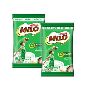 Hình ảnh Combo 2 bịch thức uống ca cao lúa mạch Milo 3in1 (600g)