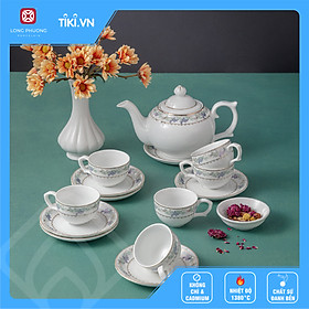 Mua Bộ ấm bầu 2 hoa Nho sứ cao cấp Long Phương dung tích 500ml
