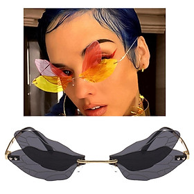Dragonfly Rimless Sunglasses Novelty Tinted Lens Glasses Eyewear