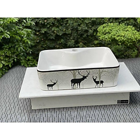 Mua Lavabo sứ đặt bàn vuông con hưu
