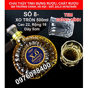 Chai Thủy Tinh đựng rượu loại XO 500ML - Chai rượu 500ml, bình thủy tinh 500ml trong suốt