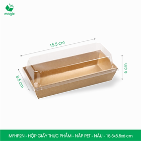 Mua Combo 25 hộp giấy kraft thực phẩm màu nâu nắp Pet  hộp giấy đựng thức ăn  hộp bánh nắp trong