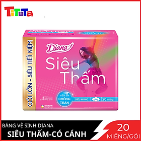 Băng Vệ Sinh Diana Siêu Thấm Siêu Mỏng Cánh (Gói 20 Miếng)