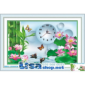 Mua Tranh thêu HOA SEN 88851 (48x33cm) chưa thêu 3d