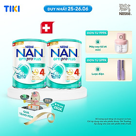 [Tặng Đồ chơi toán học cân bằng] Bộ 2 lon Sữa bột Nestlé NAN OPTIPRO PLUS 4 800g/lon với 5HMO Giúp tiêu hóa tốt + Tăng cường đề kháng - Bé 2-6 tuổi