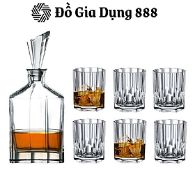 Bộ Bình Rượu Kèm 6 Ly Pha Lê Nachtmann Aspen, Bộ Bình Ly Thủy Tinh Cao Cấp Dung Tích 324ml, Nhập Đức