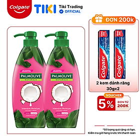 Bộ 2 Dầu gội xả 2in1 Palmolive thiên nhiên 600ml - Sữa dừa