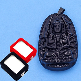 Hình ảnh Mặt Phật Thiên Thủ Thiên Nhãn đen 5 cm kèm hộp nhung