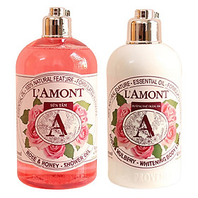 Combo Chăm Sóc Da L'amont En Provence Rose Sữa Tắm (500ml) + Sữa Dưỡng Thể (250ml)