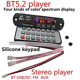 Âm thanh DIY DIY 12V STEREO STEREO WIRELET 5.2BT Player xe giải mã MP3 rảnh tay Mô-đun màn hình màu