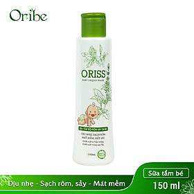 Sữa Tắm Gội Hằng Ngày Cho Bé Dịu Nhẹ Không Cay Mắt hỗ trợ Trị Rôm Sẩy Oriss Baby (chai 150ml)
