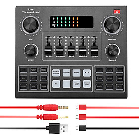 V9 Audio USB Headset Microphone Webcast Live Sound Card 12 Electric Sounds Broadcast for Phone Computer