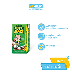 Sữa Ca Cao Mầm Lúa Mạch Đen VPMilk Nutrimalt Hộp 110ml Thùng 48 Hộp