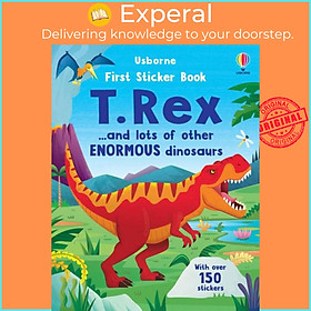 Sách - First Sticker Book T. Rex - and lots of other enormous dinosaurs by Diego Vaisberg (UK edition, paperback)