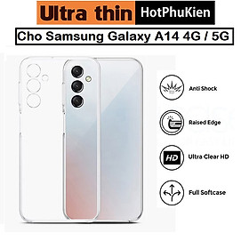 Ốp lưng silicon dẻo cho Samsung Galaxy A14 4G / 5G hiệu Ultra Thin trong suốt mỏng 0.6mm độ trong tuyệt đối chống trầy xước - Hàng nhập khẩu