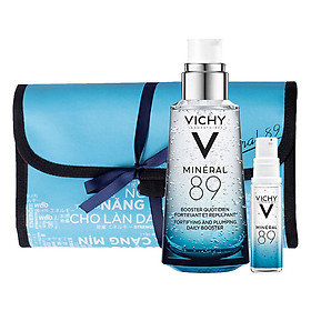 Bộ Dưỡng Chất Khoáng Cô Đặc Cho Da Căng Mịn Vichy Mineral 89 (50ml) Tặng Túi Tiện Lợi Và Mineral 80 (10ml)