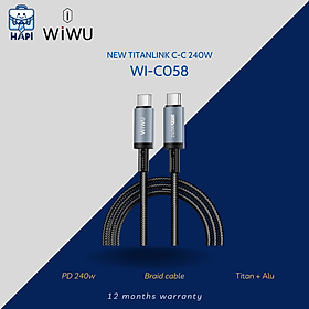 Mua Cáp sạc hàng chính hãng WiWU Titanlink Wi-C058 240W C to C: Bọc dù  đầu hợp kim titan  siêu bền  chip E-Marker