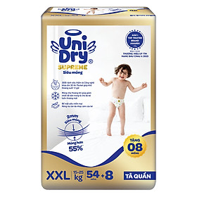 Tã quần unidry g3x supreme siêu mỏng size xxl - 54+8 miếng