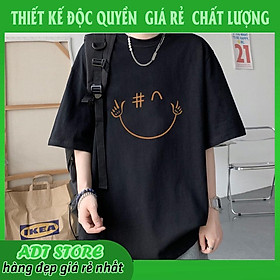 Áo thun nam nữ unisex tay lỡ Smile mặt cười cực chất giá siêu rẻ HOTTREND