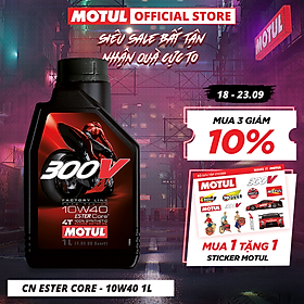 Dầu nhớt xe máy MOTUL 300V FACTORY LINE ROAD RACING 10W40 1L