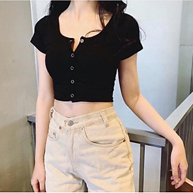 Áo Croptop Nút Bấm
