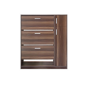 Mua Tủ Giày Hiện Đại Màu Trắng - Nâu Sẩm   Gồm 3 Ngăn Để Giày Có Cánh Lật  1 Ngăn Để Dép  Cùng Ngăn Chứa Đồ Bên Hông Siêu Tiện Dụng. Bề Mặt Dễ Lau Chùi  Chống Thấm Nước