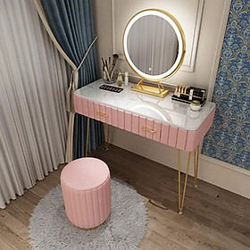 Mua Bàn trang điểm đẹp-kèm ghế  Bàn trang điểm Bắc Âu mặt đá bọc nỉ nhung cao cấp LUX-BAP03