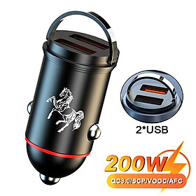 Eonline 200W Mini Dual USB Car Sạc 100W Bộ điều hợp điện tích nhanh
