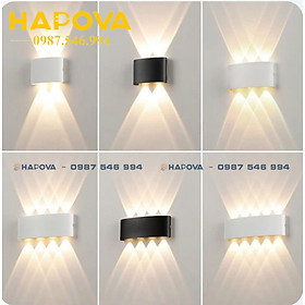 Mua Đèn trang trí tường  đèn ốp tường ngoài trời hình bán nguyệt 6 tia vỏ Trắng HAPOVA LUSER 3001
