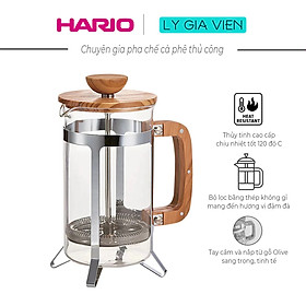 Hình ảnh Bình Pha Cà Phê French Press Hario Cafe Press Olive Wood 600ml- Mã CPSW-4-OV