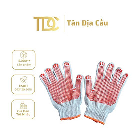 Găng Tay Vải Phủ Hạt Nhựa Cam - Tandiacau