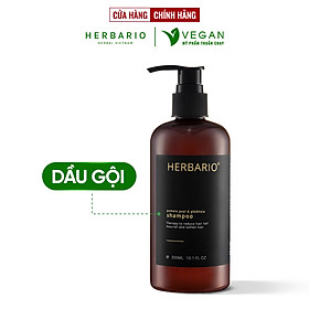 Dầu gội vỏ bưởi & bồ kết Herbario thảo dược 300ml phục hồi tóc, giảm gãy rụng giúp khôi phục lại mái tóc chắc khỏe đẹp thuần chay