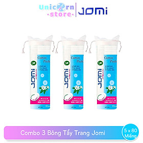 Combo 3 Bông Tẩy Trang Jomi (80 Miếng / Túi)